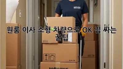 원룸 이사, 소형 차량으로 OK! 짐 싸는 꿀팁